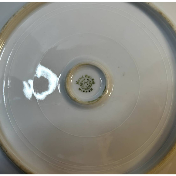 VTG Nippon Hand Painted Handled Cake Plate w/Pink Roses & Gold Accent Trim - Picture 5 of 5